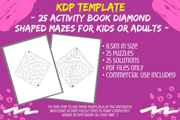 25 Diamond Mazes for KDP Activity Books: A Practical Resource for Publishers