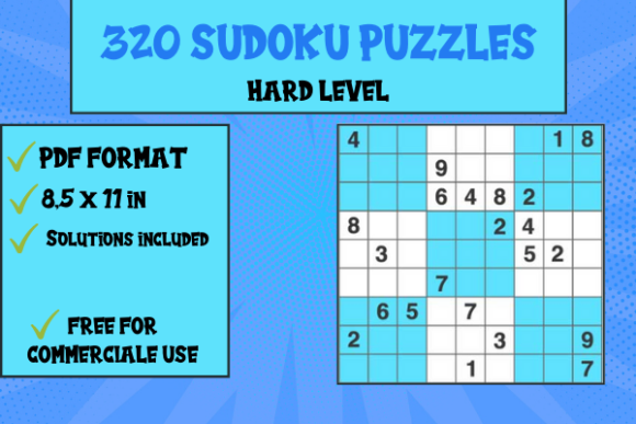 320 Sudoku Grid Hard Level 9X9 for KDP Publishing
