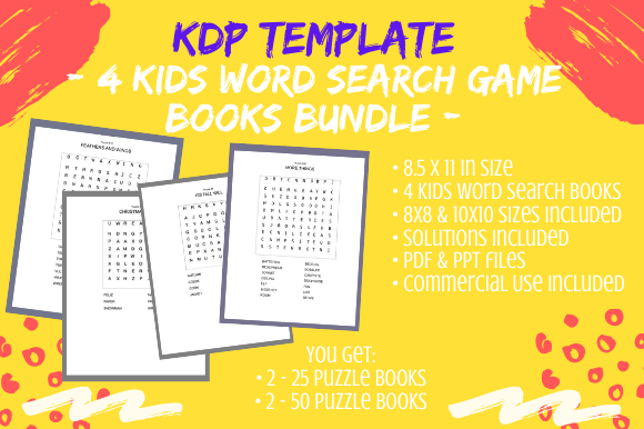 4 Fun KDP Kids Word Search Puzzle Books for Creators