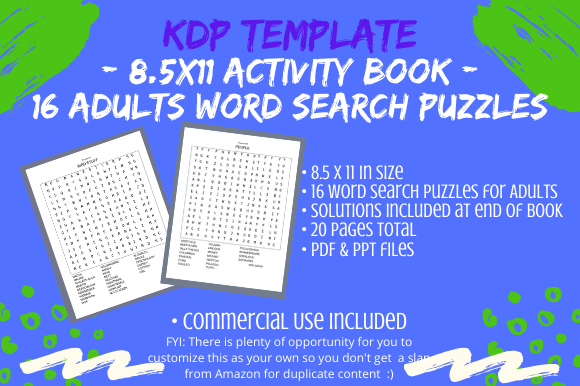 Accelerating Low-Content Publishing: Leveraging Editable Word Search Templates for Adult Activity Books
