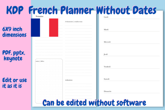 French Undated Planner for KDP: A Practical Publishing Tool