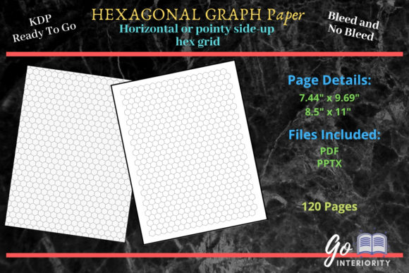 Hexagonal Graph Paper Horizontal Grid Guide