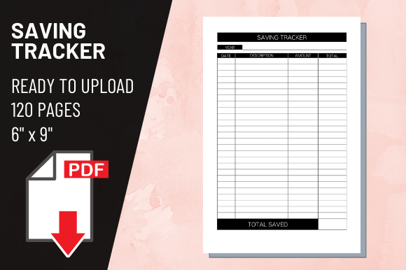 KDP Interior Saving Tracker: 6x9 Print-Ready PDF
