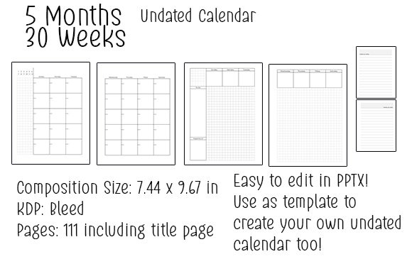 KDP Interior - Undated Calendar 1: A Comprehensive Guide to the 5-Month Memo Journal Template