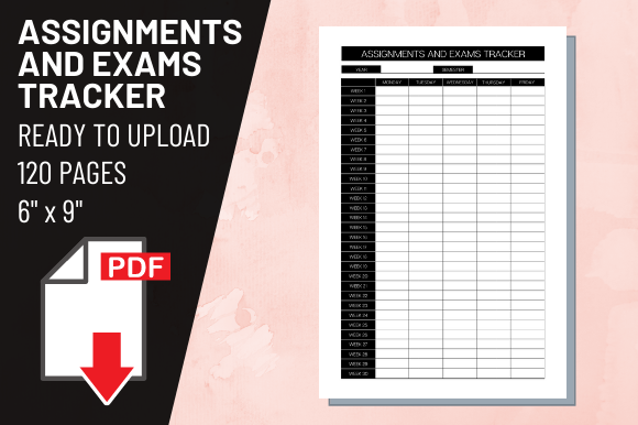 Mastering Academic Organization: A Guide to KDP Assignment and Exam Tracker Interiors