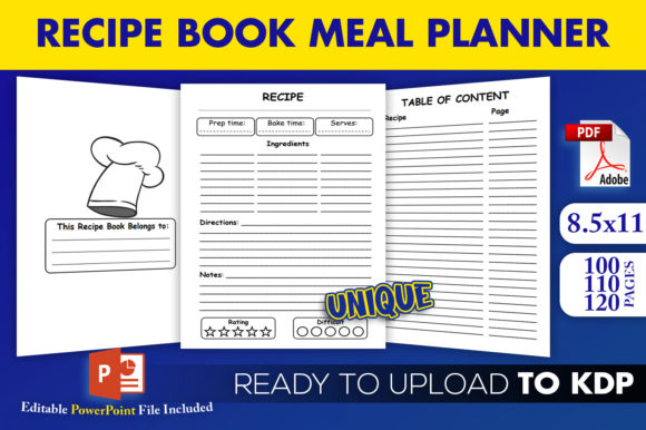 Streamline Your KDP Publishing Business with a Recipe Book Meal Planner Interior