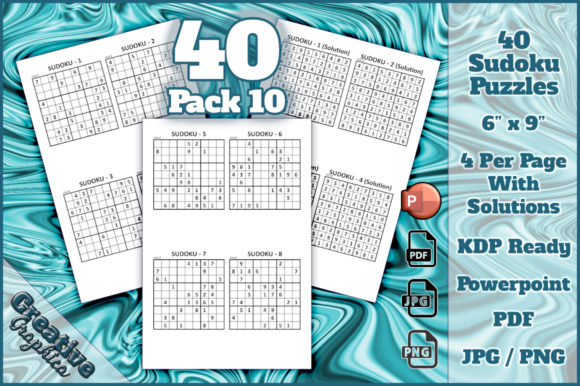 Sudoku 40 Puzzles Hard Solutions 10: A Versatile Resource for Print and Digital Projects