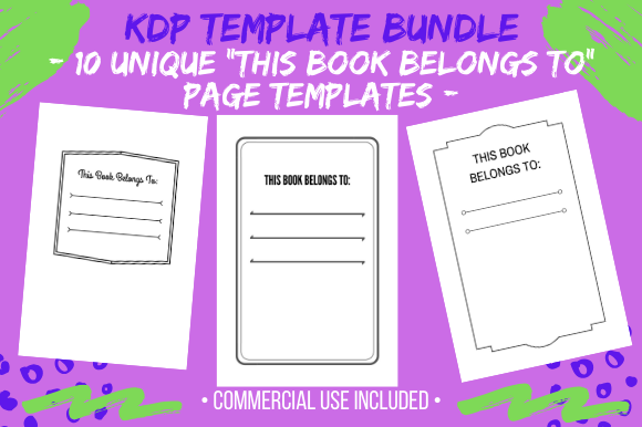 This Book Belongs to: 10 KDP Interior Cover Pages